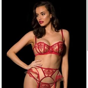 Honey Birdette Gabrielle red bra 34C